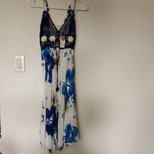 Floral Blue and White Dress